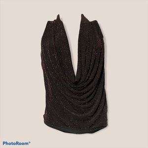 sparkly plunge neck top